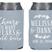 Cheers to Many Years and Cold Beers - Custom Wedding Can Coolers, Wedding Favors, Beverage Insulators, Beer Holder 