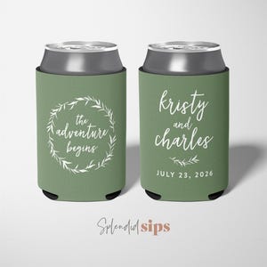 Wedding Can Coolers Personalized – Custom Drink Sleeves – Bulk Guest Favors – Beverage Insulators