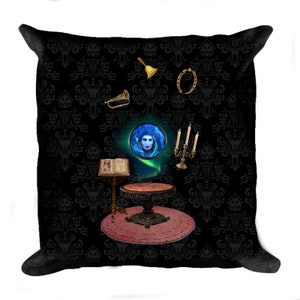 Madame Leota Haunted Mansion Seance Room Stuffed 18&quot;x 18&quot; Pillow