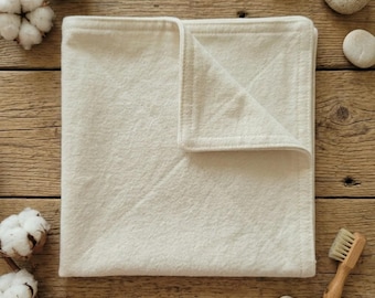Undyed Organic Cotton Family Cloth, Reusable Toilet Paper 10"x10", Double Layered Flannel Utility Wipes, Organic Cotton Diaper Wipes