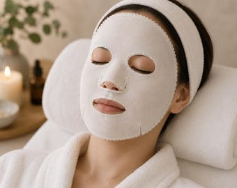 Silk Facial Sheet Mask, 22 Momme,  Reusable, Undyed