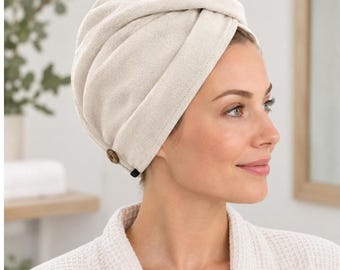 Castor Oil Hair Wrap, Organic Cotton Flannel Hair Treatment Wrap, Double Layer Unbleached Undyed, Oil Treatment Cap, Natural Hair Care