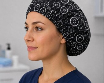 Silk Lined Scrub Cap | Cotton Medical Hat | Adjustable Surgical Cap | Healthcare Hair Cover | Handmade USA