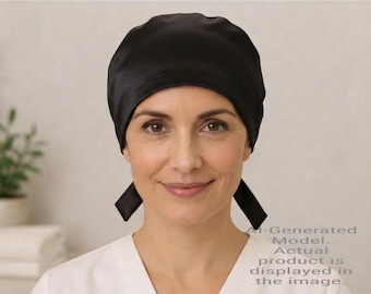 Silk Scrub Cap, 22mm Mulberry Silk Surgical Hat, Tie-Back Scrub Hat, No Elastic Scrub Cap, Luxury Medical Workwear, Hair Protection Hat