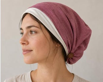 Organic European Flax Linen & Jersey Hair Wrap