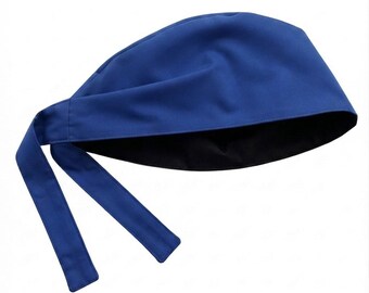 Organic Cotton Scrub Cap Tie Back Style, Pixie Surgical Hat GOTS Sateen, Soft Eco Friendly OR Nurse Cap, Fitted Tie Back Unisex Scrub Hat