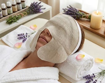 Reusable Linen Facial Sheet Mask, Reusable U-Shaped Sheet Mask, Zero Waste Eco Friendly Skin Care, OEKO-TEX Certified, USA Made