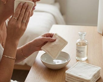 Organic Cotton Facial Cleansing Pads, 4-Inch, Reusable, Undyed Fleece Eco Friendly Face Wipes