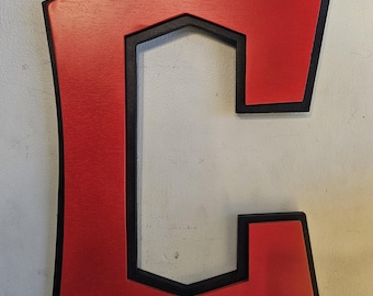Cleveland Guardians C Wood Sign