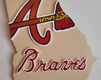 Atlanta Braves Georgia Wood Sign