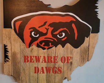 Dawg Pound Ohio Wood Sign