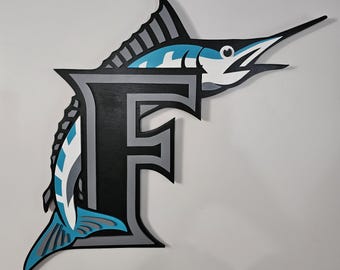 Florida Marlins Wood Sign