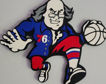 Philadelphia 76ers Ben Franklin Wood Sign