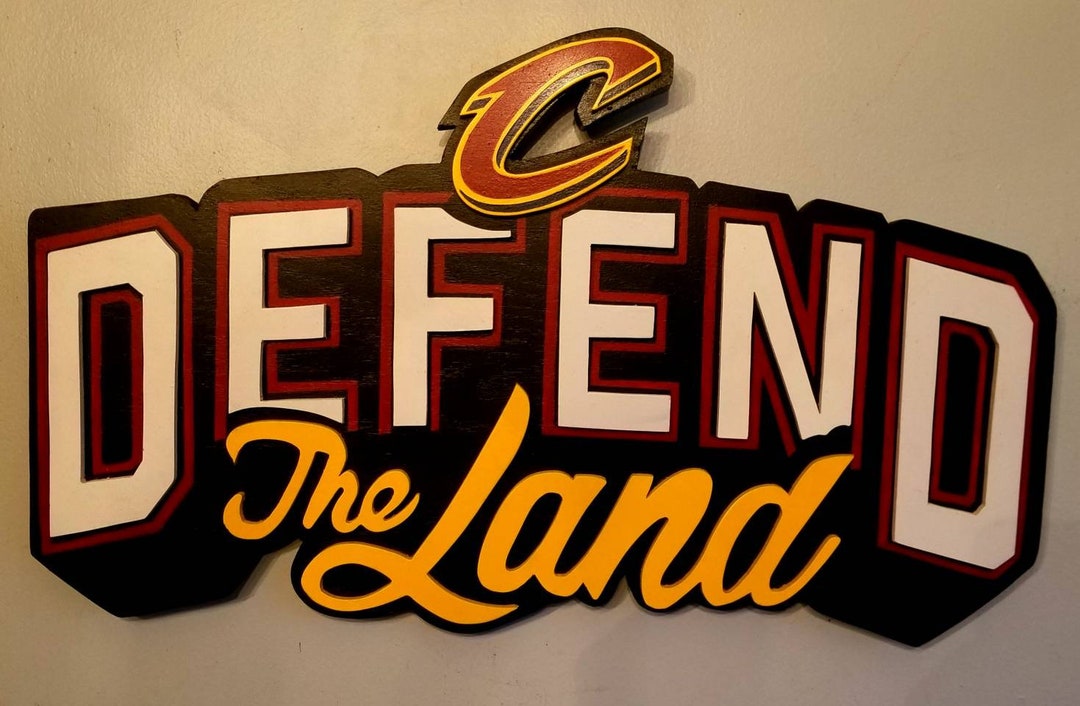 Cleveland Cavaliers Two Dimensional Defend the Land Wood Sign - Etsy