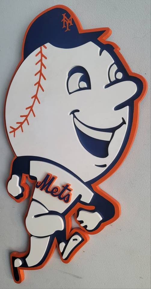 New York Mets Mr. Met Wood Sign - Etsy