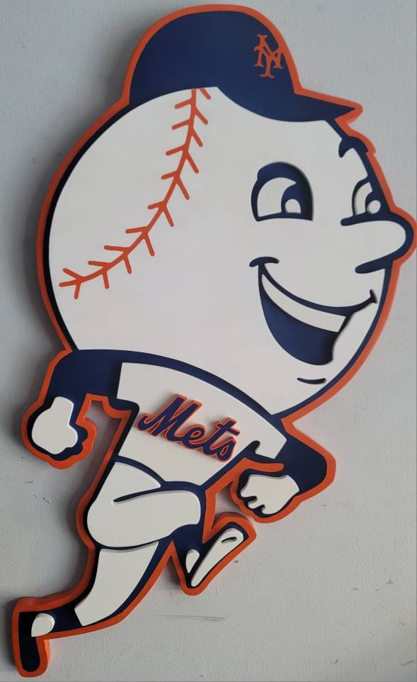 New York Mets Mr. Met Wood Sign - Etsy