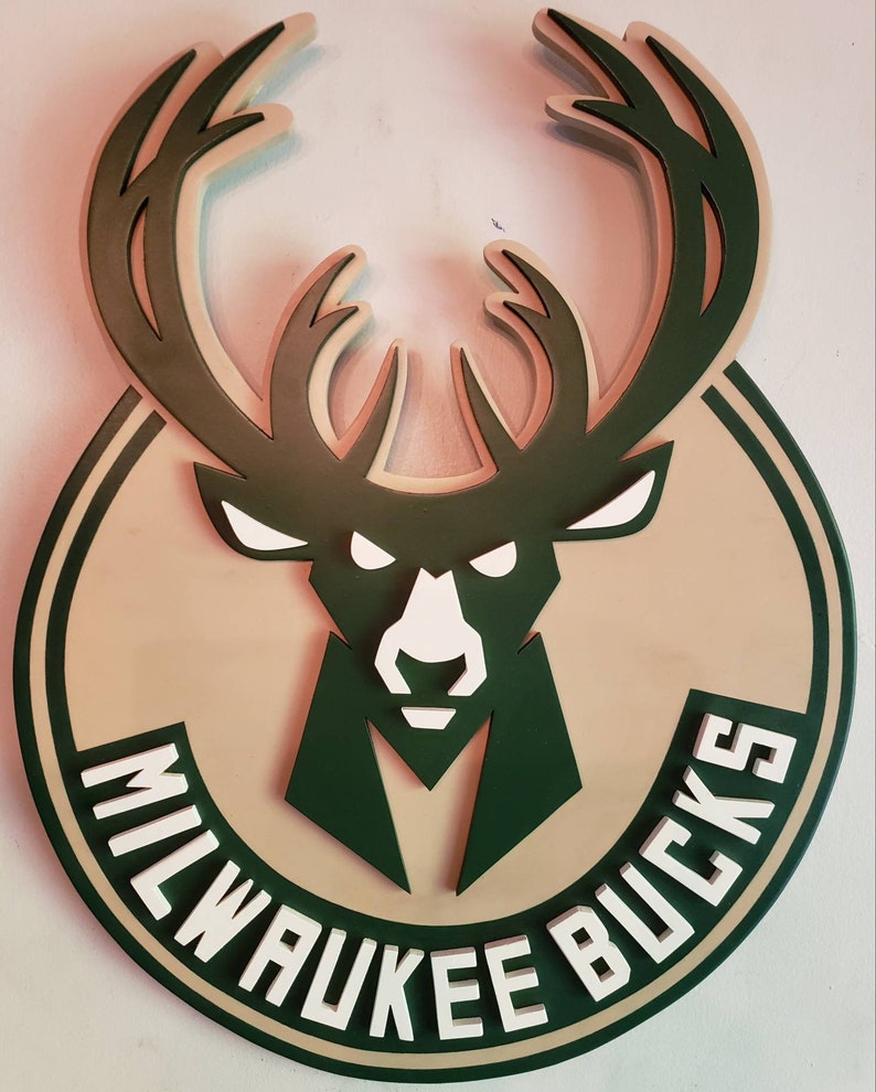 Milwaukee Bucks Logo Two Dimensional Wood Sign | Etsy