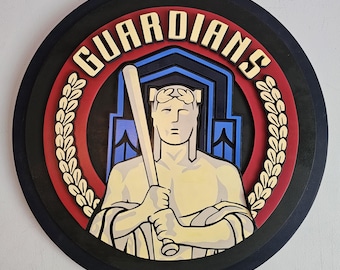 Cleveland Guardians Wood Sign
