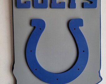 Indianapolis Colts State Outline Wood Sign