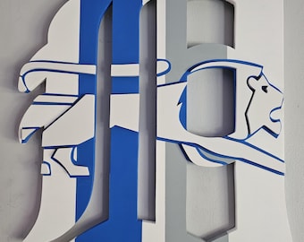 Detroit Lions D Retro Logo Sign