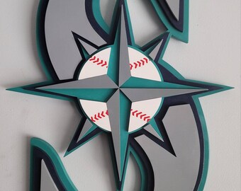 Seattle Mariners Primary Logo Wood Sign