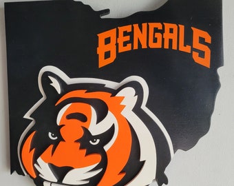 Cincinnati Bengals Ohio Wood Sign