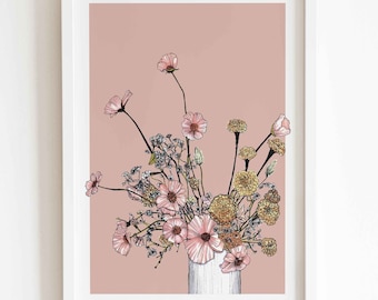 No.1 Blooms - Hand Drawn Art Print