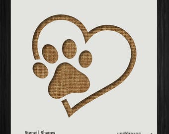 paw print stencil etsy