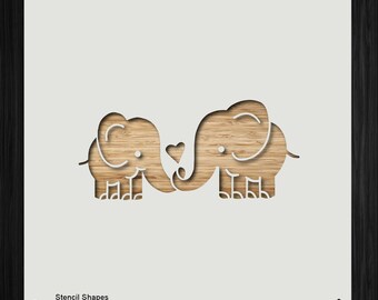 elephant stencil etsy