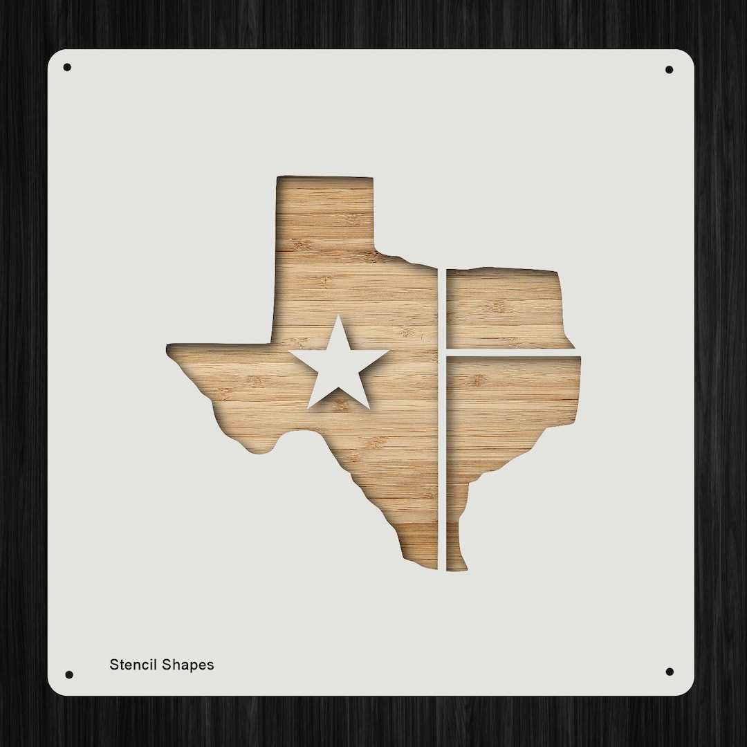 Texas Lone-star State Stylized Flag Plastic Mylar Stencil Painting ...