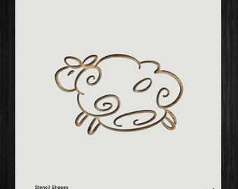 Sheep Animal farm Easter Plastic Mylar Stencil Painting, Walls, Crafts, Signs, Item 957376