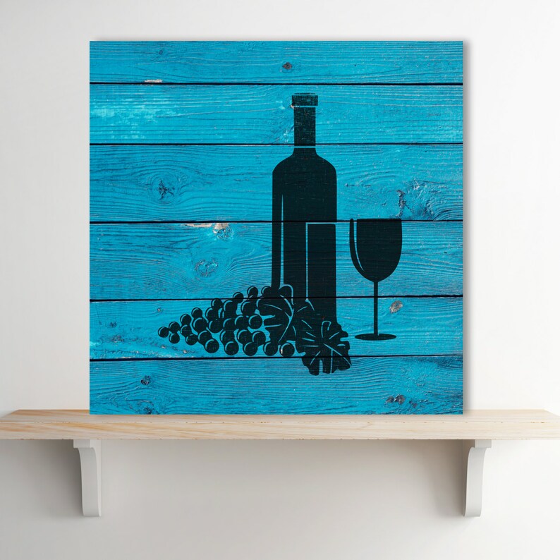 Wine Grapes Bottle Glass Stencil Plastic Mylar Stencil for Etsy