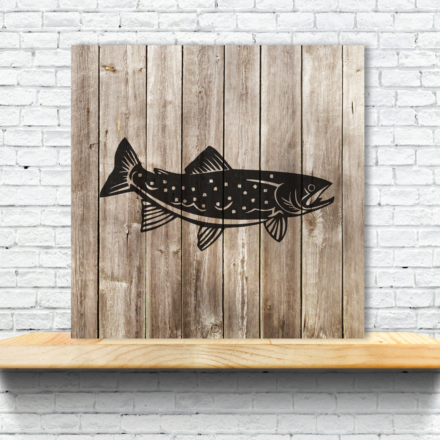 Trout Fish, Stencil Plastic Mylar Stencil for Painting, Walls, Crafts