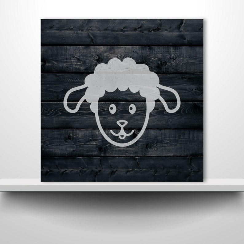 Stencil Plastic Mylar Stencil for Painting Crafts Signs Sheep Face Walls ID 1874447