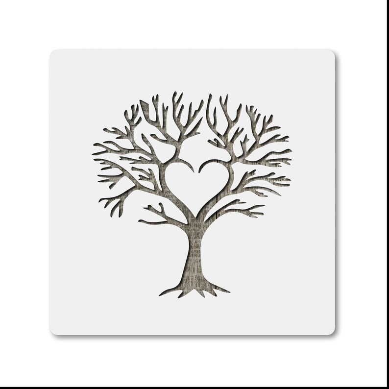 Heart Tree Of Life Stencil Plastic Mylar Stencil for | Etsy