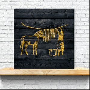 Banksy Zebra Wash, Stencil Plastic Mylar Stencil for Painting, Walls, Crafts, Signs, ID 2255265