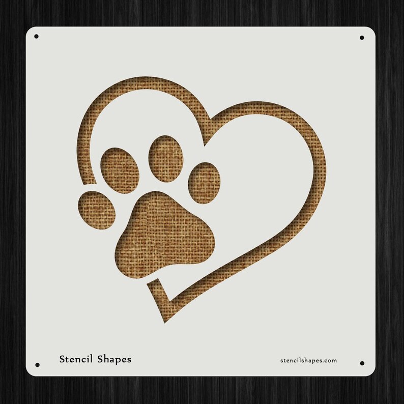 Paw Print Pet Love Dog Style 15408 DIY Plastic Stencil Acrylic Etsy