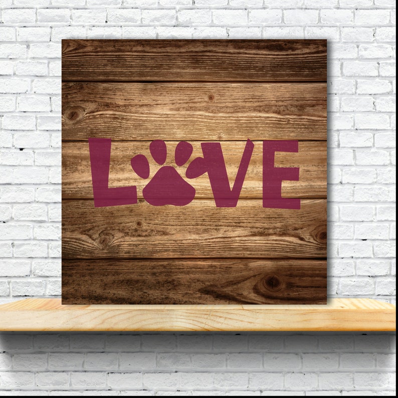 Love Paw Print Stencil Plastic Mylar Stencil for Painting | Etsy