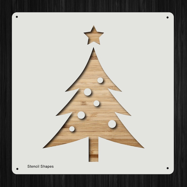 Item 171107 Christmas Tree Holidays Season Santa Plastic Mylar Stencil for Painting Walls and Crafts