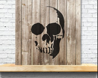 Skull Pirate, Stencil Plastic Mylar Stencil for Painting, Walls, Crafts, Signs, ID 2255395