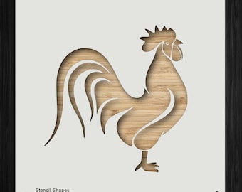 Rooster Farm Animal Plastic Mylar Stencil Painting, Walls, Crafts, Signs, Item 1389785