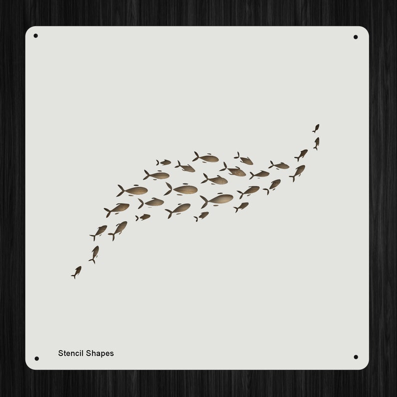 School of Fish Plastic Mylar Stencil Painting Walls Crafts Etsy