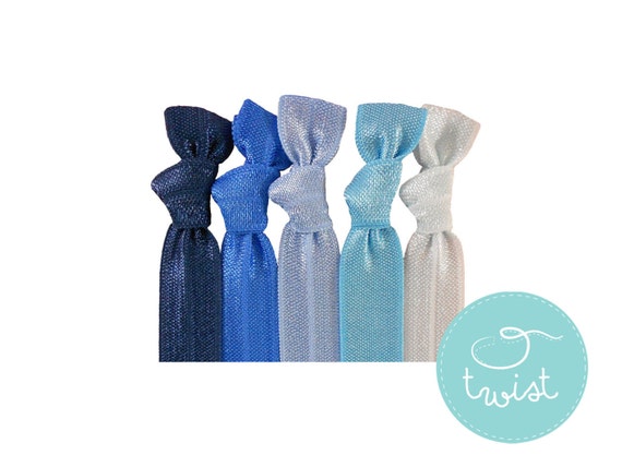 Baby S Elastic Hair Ties Ombre Blue 5 Pcs Soft Elastic Etsy