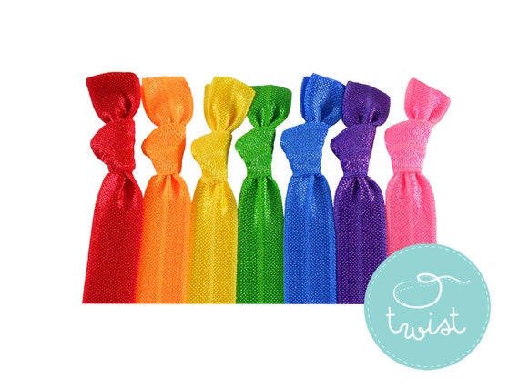 Small Rainbow Colours Hair Ties Thin Hair Ties Small Baby Etsy