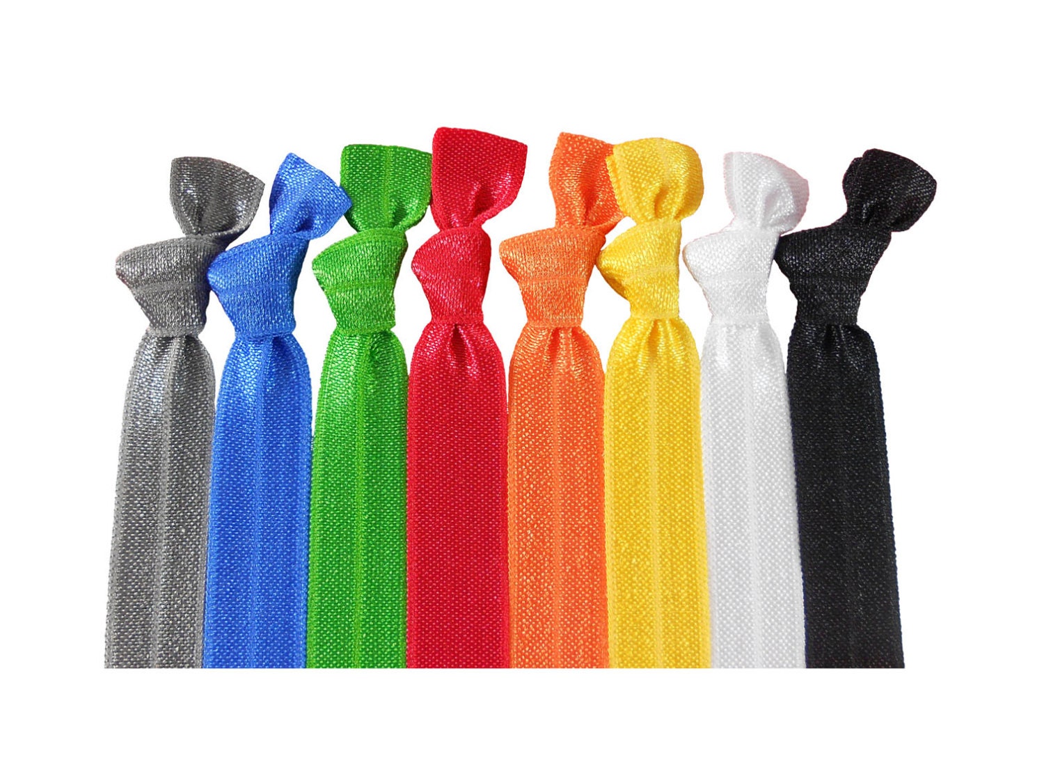 Primary Colors Knotted Hair Ties Set Shiny Elastic Hair Ties Etsy
