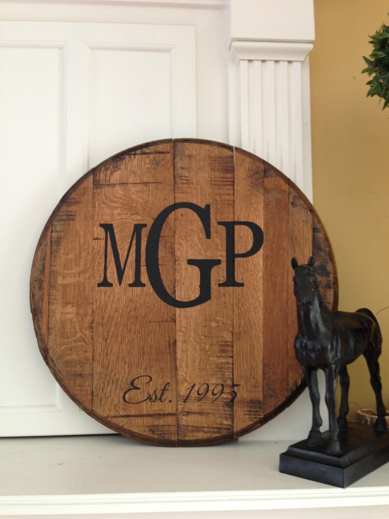 Personalized bourbon barrel Lazy Susan Great Wedding Gift Etsy