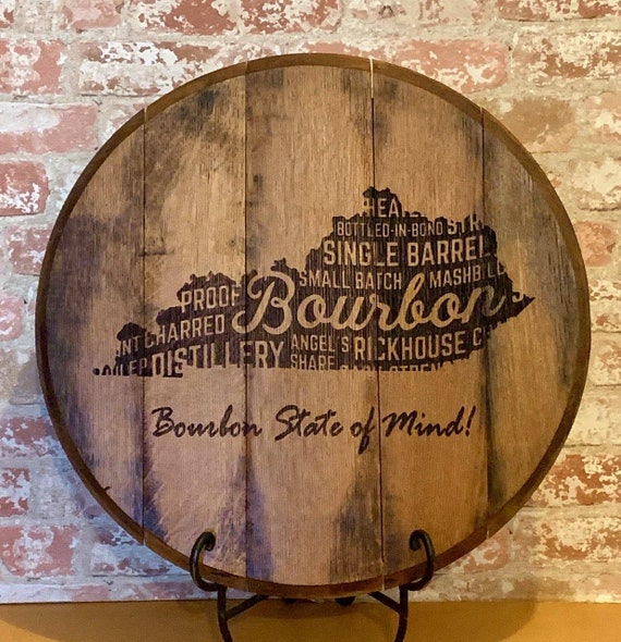 Authentic Bourbon Barrel Head Rustic Wall Sign Whiskey Art Decor Kentucky  Art - Etsy