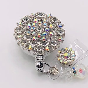 Pure Bling, Silver; Retractable Badge Holder Nurse Retractable Reel ID Badge Reel ID Badge Clip Badge Lanyard Bling Badge Reel