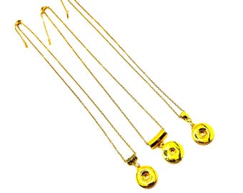 Goldene Druckknopf Halskette, austauschbare Druckknopf Charme Schmuck