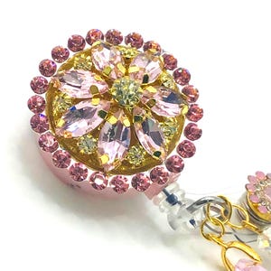 Pure Bling, Pink; Retractable Badge Holder Nurse Retractable Reel ID Badge Reel ID Badge Clip Badge buddy Badge Lanyard Bling Badge Reel